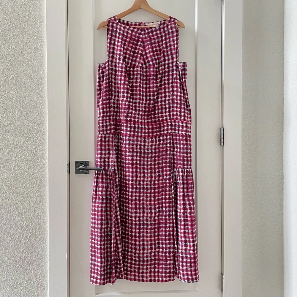Tory Burch Sonda Silk Runway Tea Length Dress $595 Size 12